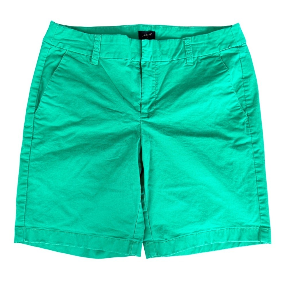 J Crew Womens Emerald Green Chino Shorts Size 6 Preppy Spring Summer‎ Old Money